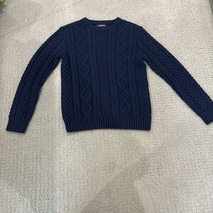 Kids Navy Cable Knit Sweater